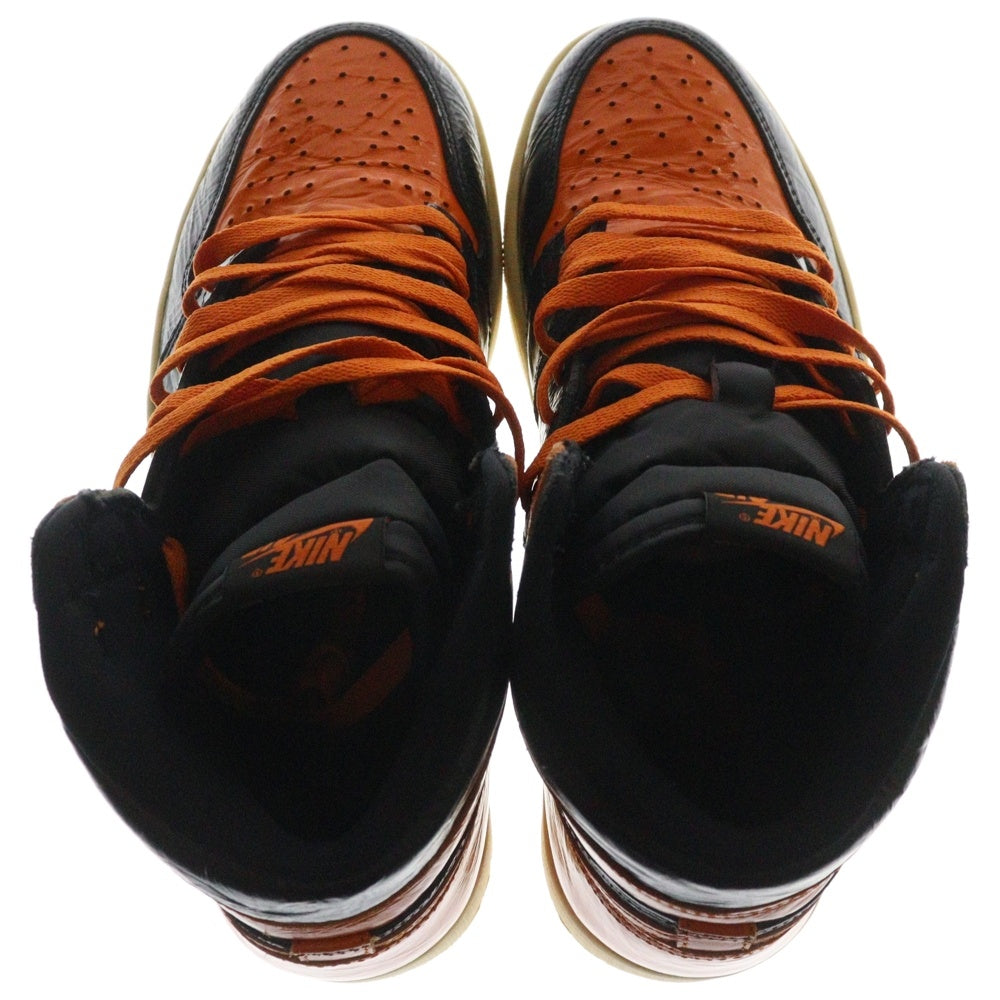 NIKE(ナイキ) Air Jordan 1 High Shattered Backboard 3.0 エアジョーダン1 シャッタード バックボード3.0 ハイカットスニーカー ブラック/オレンジ US9.5/27.5cm 555088-028