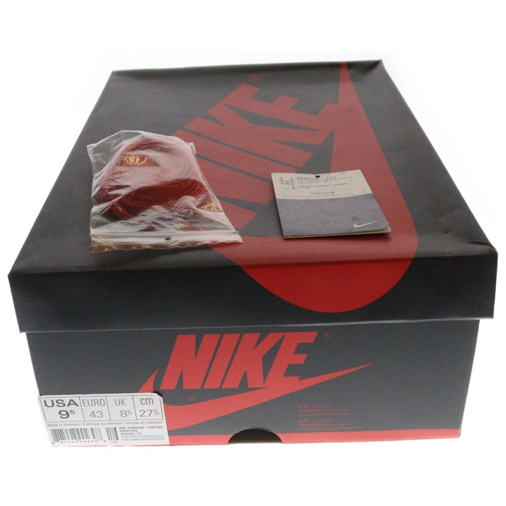 NIKE(ナイキ) Air Jordan 1 Retro High TRACK RED エアジョーダン1 トラック レッド ハイカットスニーカー レッド US9.5/27.5cm 555088-112