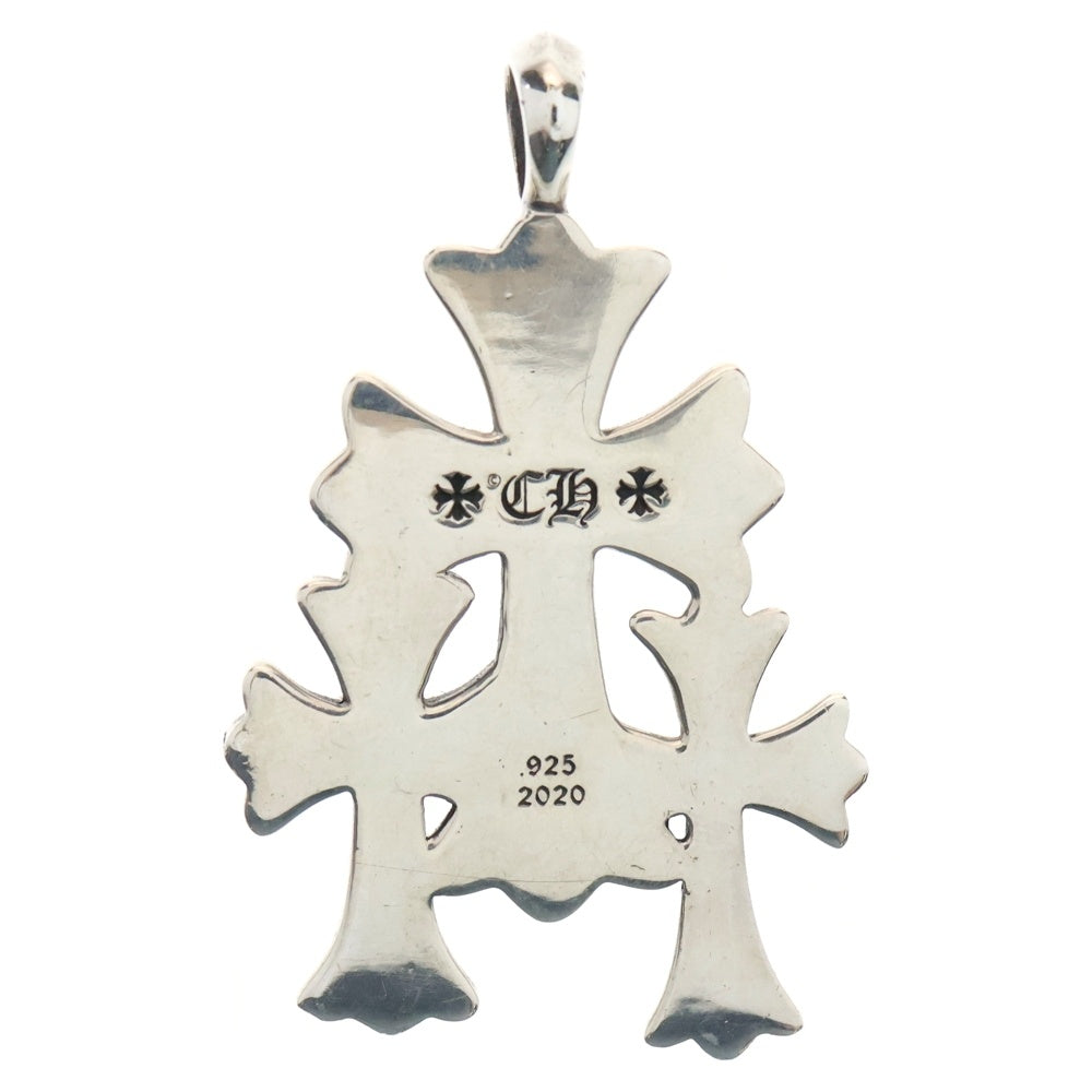 CHROME HEARTS(クロムハーツ) 3 CH CRS SML トリプルCHクロススモール ネックレストップ シルバー