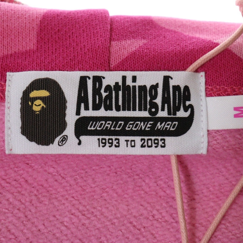 A BATHING APE(アベイシングエイプ) COLOR CAMO CRYSTAL STONE SHARK CROPPED FULL ZIP HOODIE カモ クリスタルストーン シャーク ジップアップパーカー レディース ピンク 001ZPL802010L