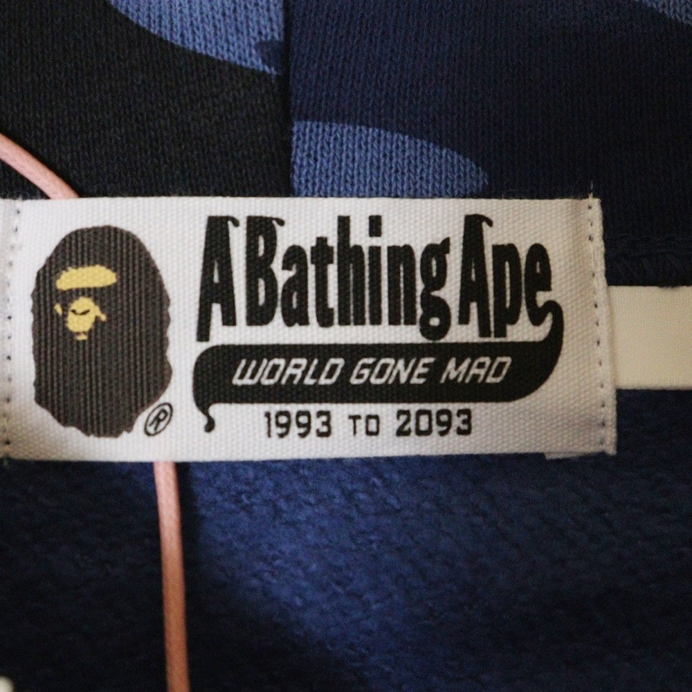A BATHING APE(アベイシングエイプ) COLOR CAMO CRYSTAL STONE SHARK CROPPED FULL ZIP HOODIE カモ クリスタルストーン シャーク ジップアップパーカー レディース ブルー 001ZPL802010L