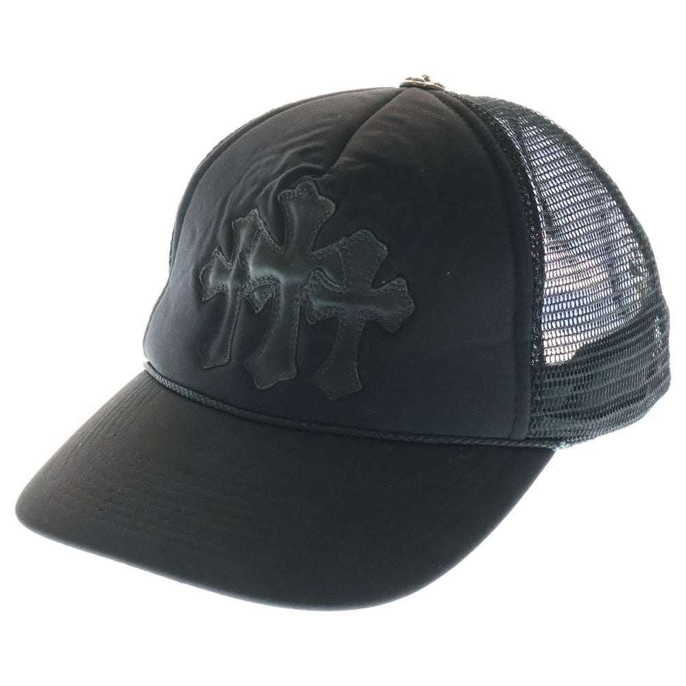 CHROME HEARTS(クロムハーツ) OLD CEMETERY CRS PATCH TRUCKER CAP オールドセメタリークロスパッチトラッカーキャップ 帽子 ブラック