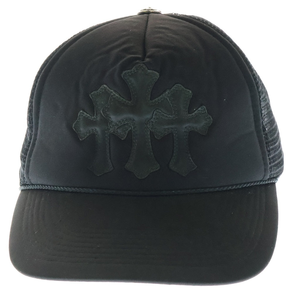 CHROME HEARTS(クロムハーツ) OLD CEMETERY CRS PATCH TRUCKER CAP オールドセメタリークロスパッチトラッカーキャップ 帽子 ブラック