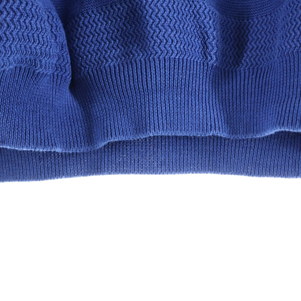 TOMORROWLAND(トゥモローランド) ボーダー柄ニット生地クルーネック半袖Tシャツカットソー ベージュ/ブルー WS107CU