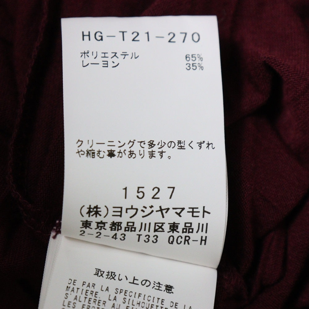 Yohji Yamamoto POUR HOMME(ヨウジヤマモト プールオム) 22SS クルーネック長袖Tシャツカットソー レッド HG-T21-270