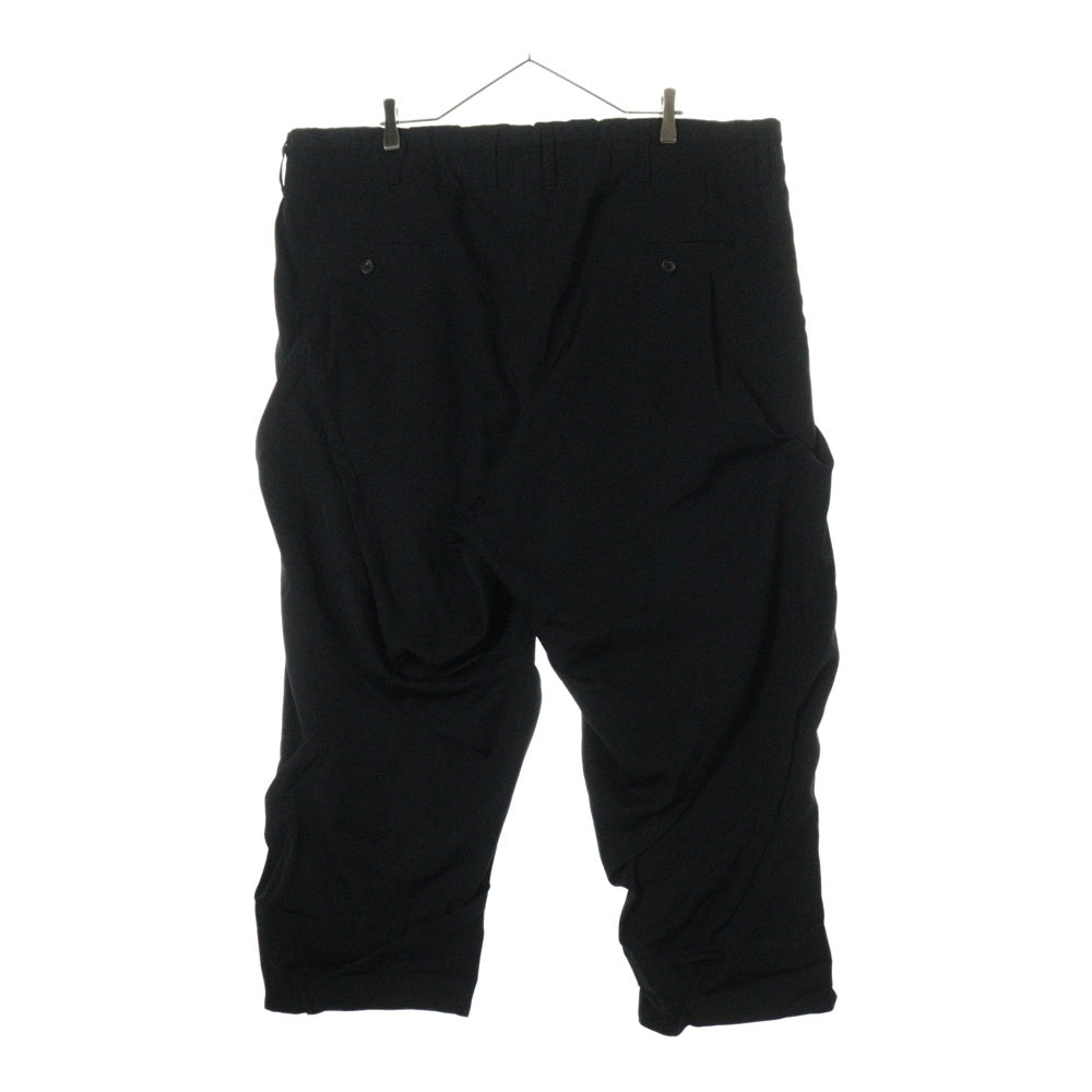 Yohji Yamamoto POUR HOMME(ヨウジヤマモト プールオム) 23SS ランダムタックウールワイドスラックスパンツ ブラック HZ-P54-100