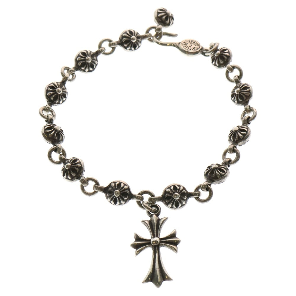 CHROME HEARTS(クロムハーツ) #1 CRSBL CHN TINY CH CRS クロスボールチェーン タイニーCHクロス ブレスレット シルバー