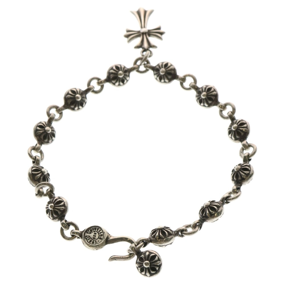 CHROME HEARTS(クロムハーツ) #1 CRSBL CHN TINY CH CRS クロスボールチェーン タイニーCHクロス ブレスレット シルバー