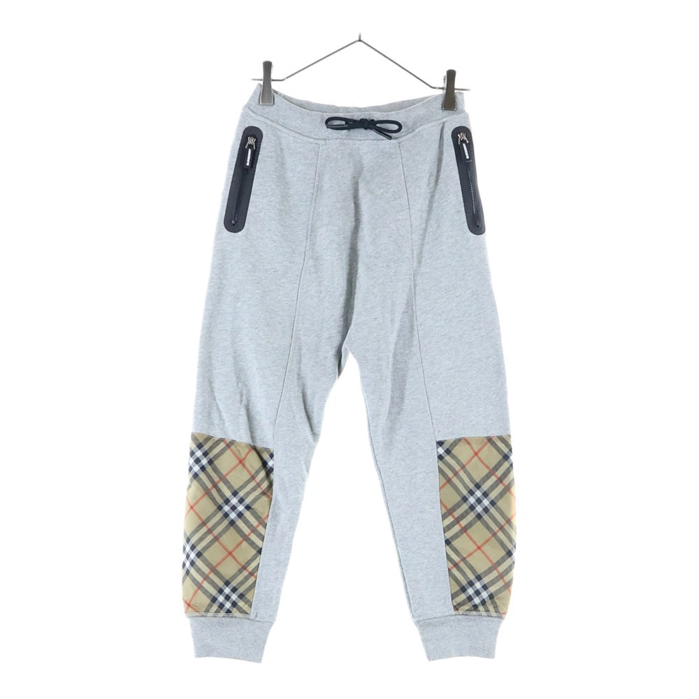 BURBERRY(バーバリー) 切り替えチェックデザインスウェットトレーナーパンツ キッズ グレー