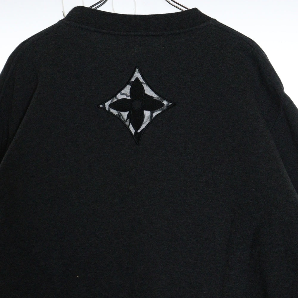 LOUIS VUITTON(ルイヴィトン) フロントLVロゴ クルーネック長袖スウェットトレーナー グレー RM241M UYR HQY13W