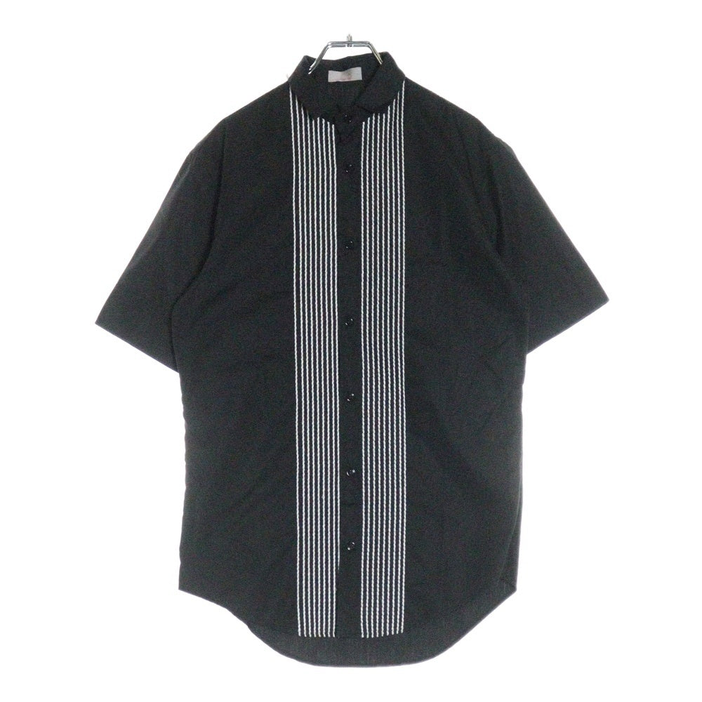 Dior HOMME(ディオールオム) 06SS エディ期 ステッチデザイン 半袖シャツ ブラック 6EF1059101