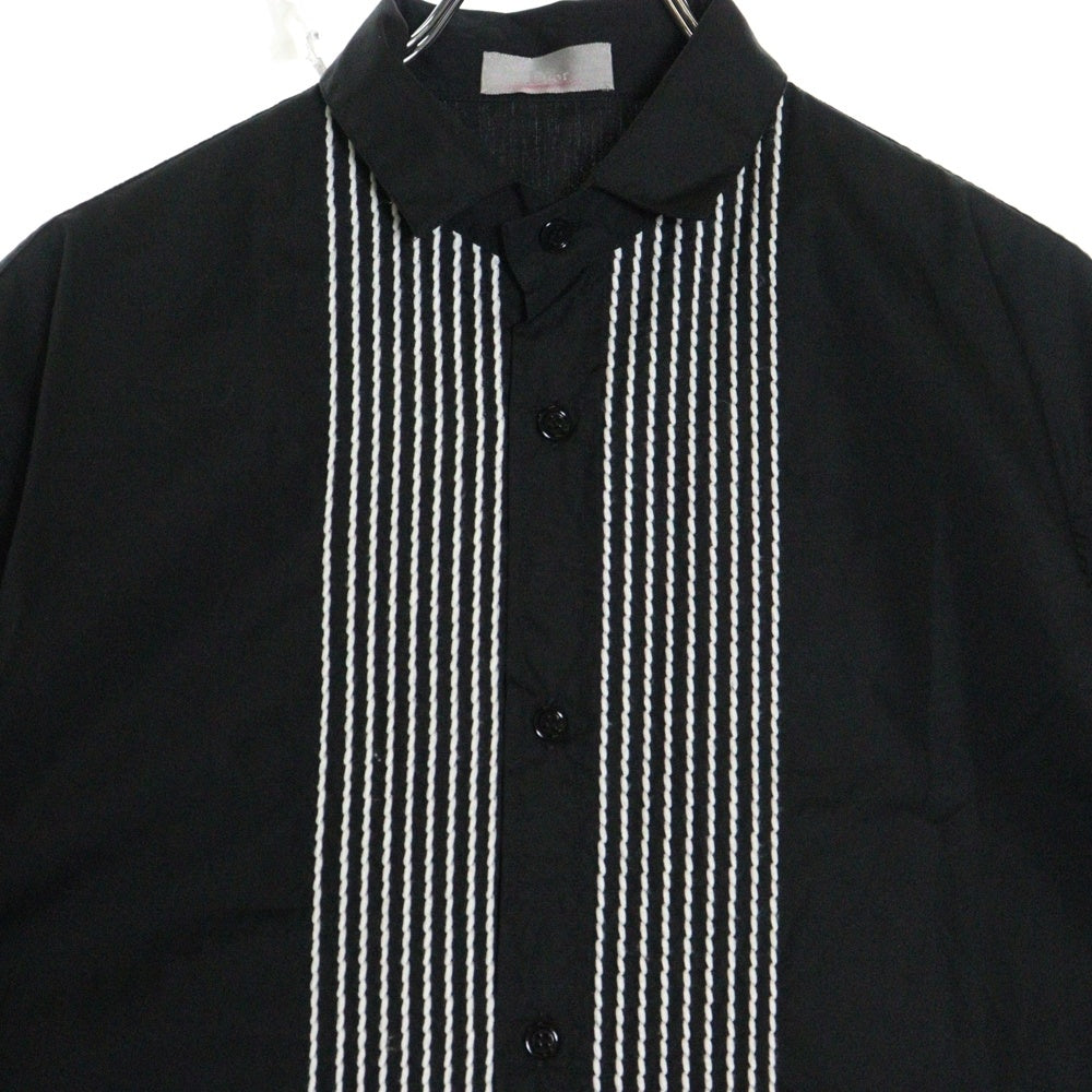 Dior HOMME(ディオールオム) 06SS エディ期 ステッチデザイン 半袖シャツ ブラック 6EF1059101