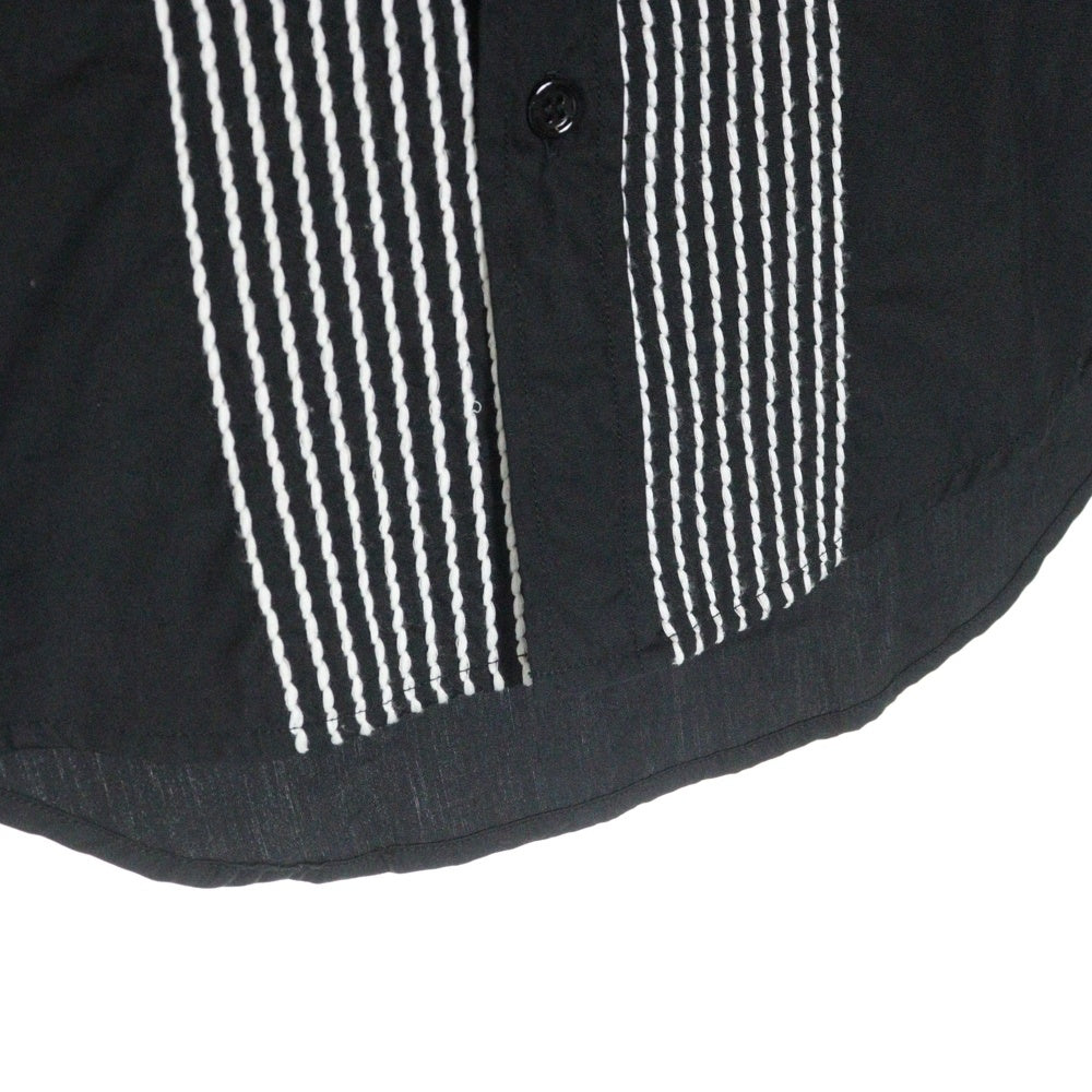 Dior HOMME(ディオールオム) 06SS エディ期 ステッチデザイン 半袖シャツ ブラック 6EF1059101