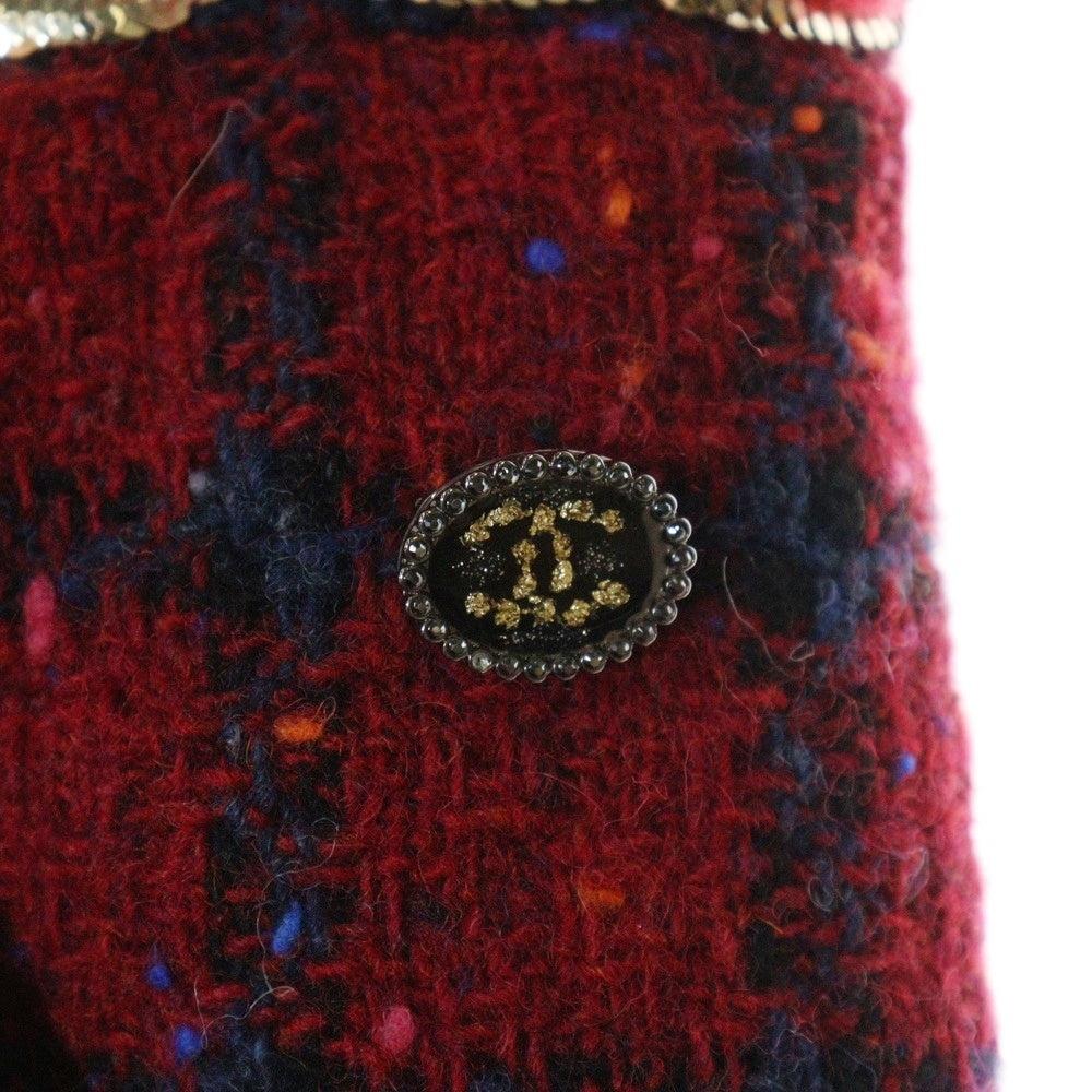 CHANEL(シャネル) 22AW ココチャーム チェック柄 ツイードスカート レディース レッド P73676V65157