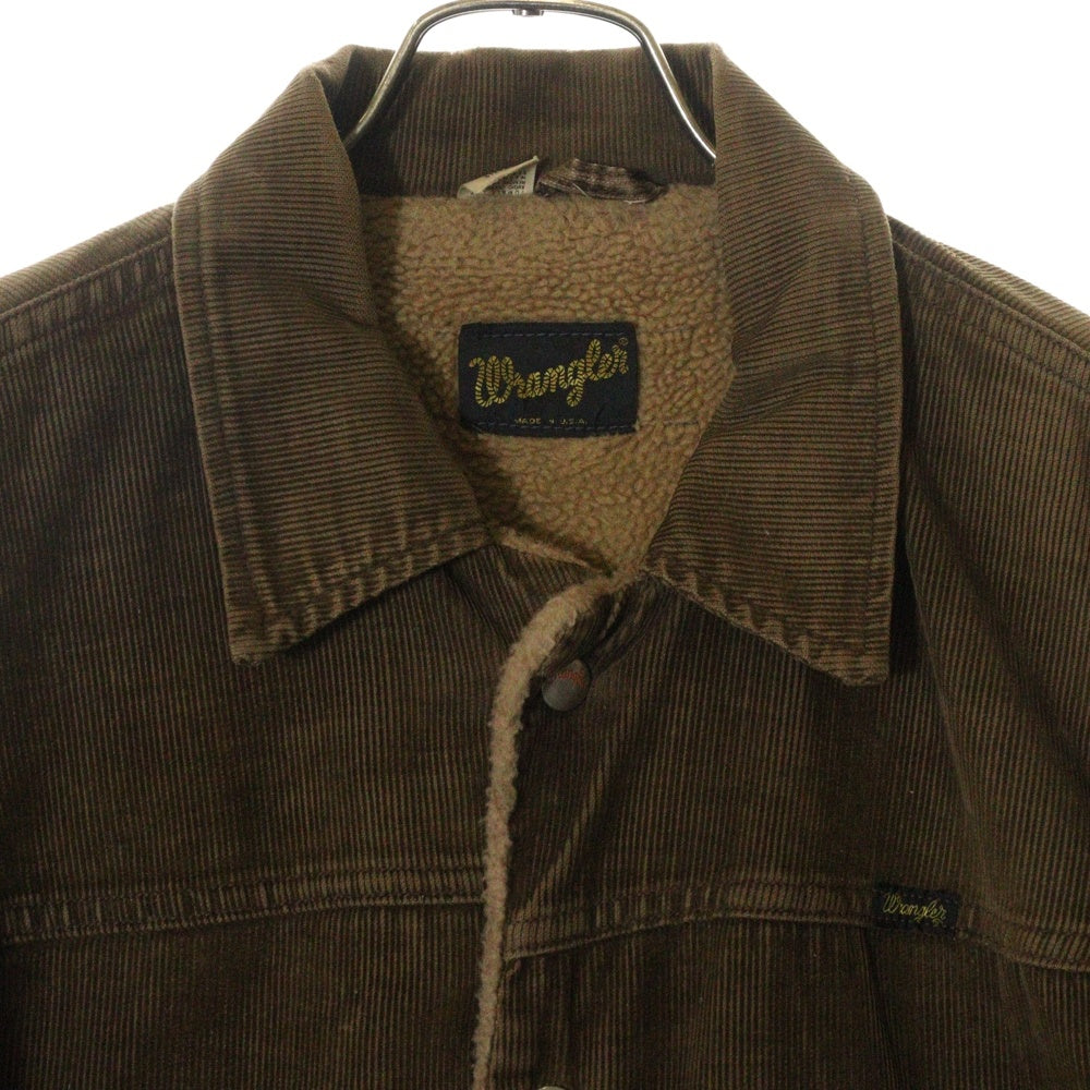 Wrangler(ラングラー) 70s ヴィンテージ コーデュロイボアジャケット ブラウン