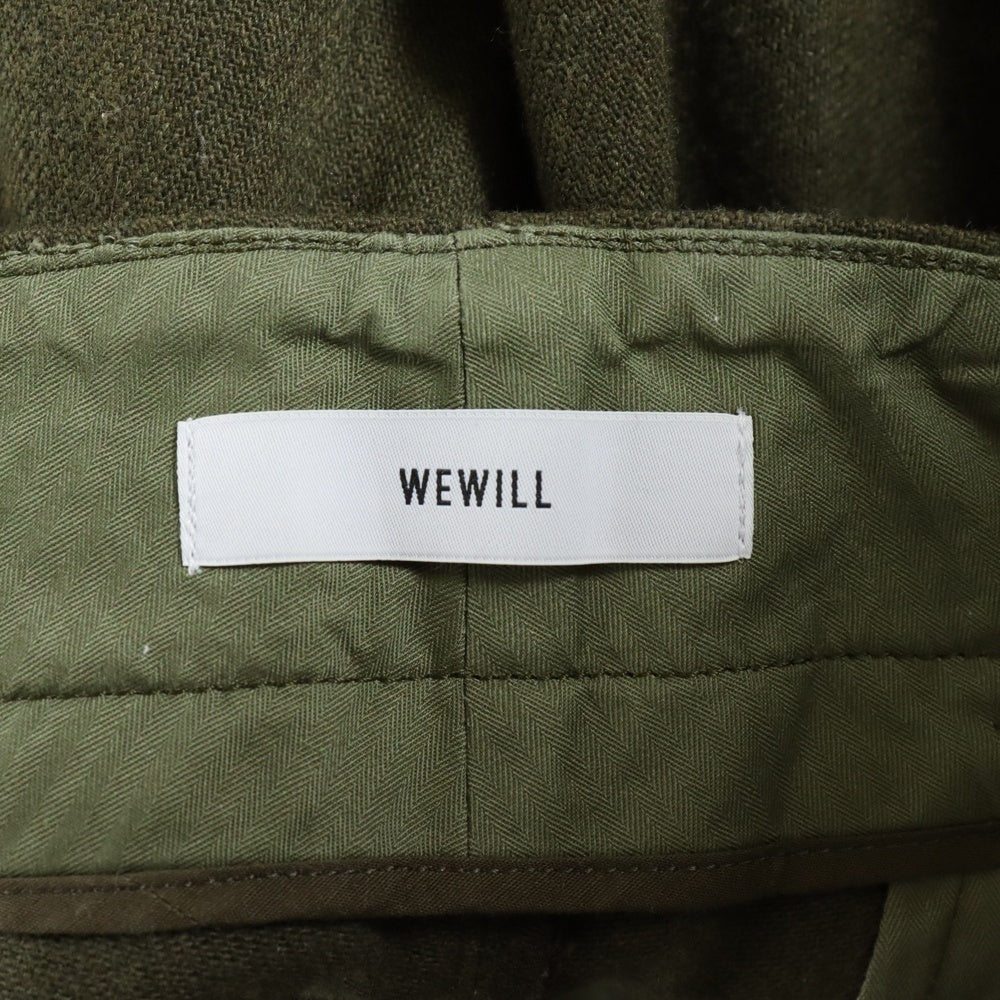 WEWILL(ウィーウィル) ワイドウールスラックスパンツ カーキ W-009-6010