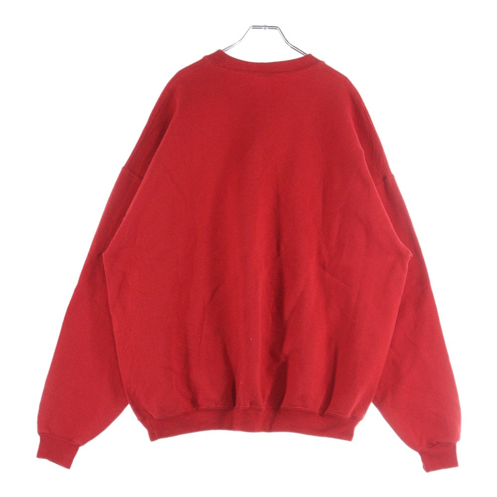 NO BRAND(ノーブランド) JERZEES 00s フロントプリントクルーネックスウェットトレーナー レッド