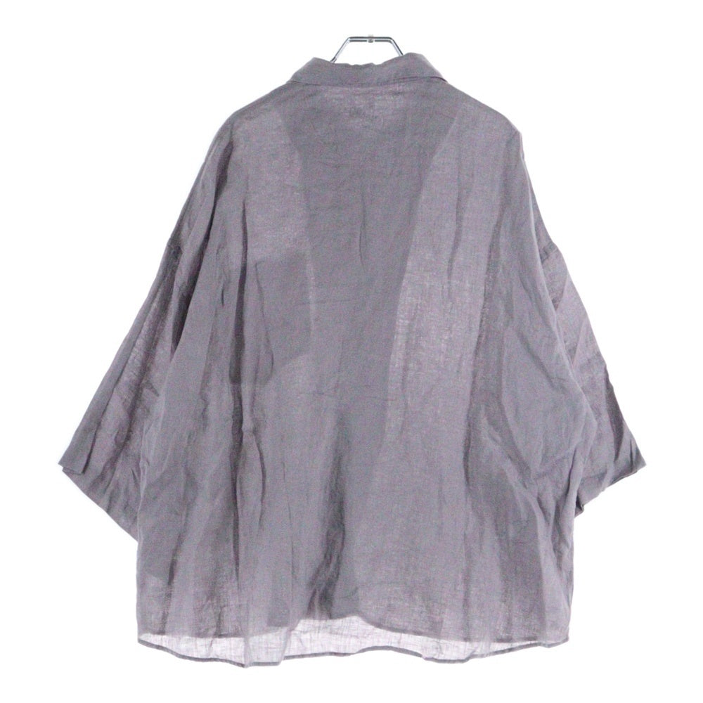 NO BRAND(ノーブランド) STANDARD WEAR リネン半袖シャツ パープル