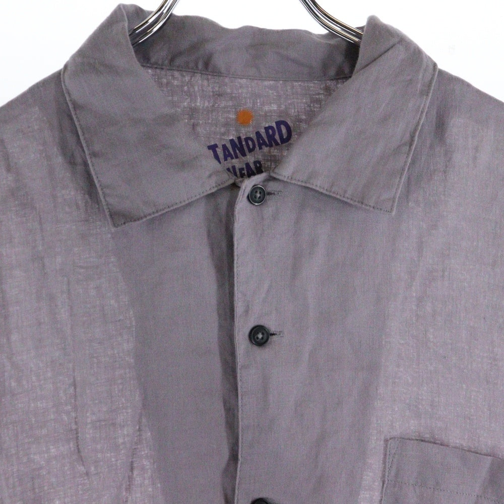 NO BRAND(ノーブランド) STANDARD WEAR リネン半袖シャツ パープル