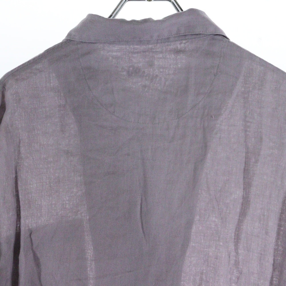 NO BRAND(ノーブランド) STANDARD WEAR リネン半袖シャツ パープル