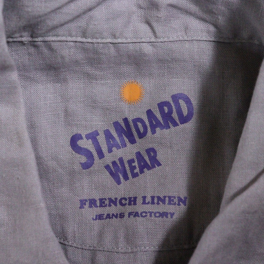 NO BRAND(ノーブランド) STANDARD WEAR リネン半袖シャツ パープル