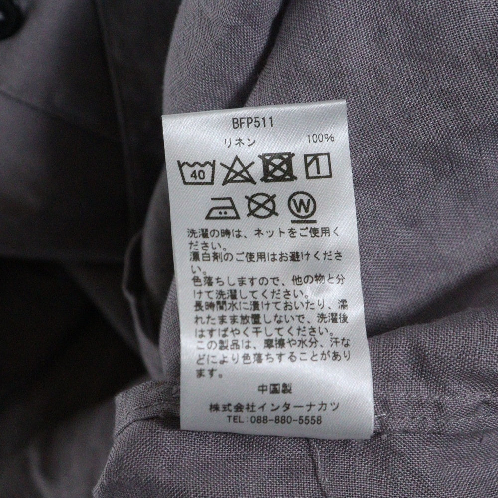 NO BRAND(ノーブランド) STANDARD WEAR リネン半袖シャツ パープル