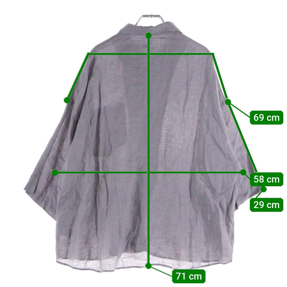 NO BRAND(ノーブランド) STANDARD WEAR リネン半袖シャツ パープル