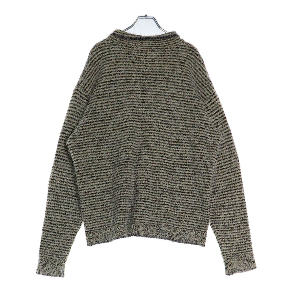 NO BRAND(ノーブランド) STEAF. 24AW PELT KNIT SHIRTS ペルトニットジップアップシャツ マルチカラー S24AW-K03