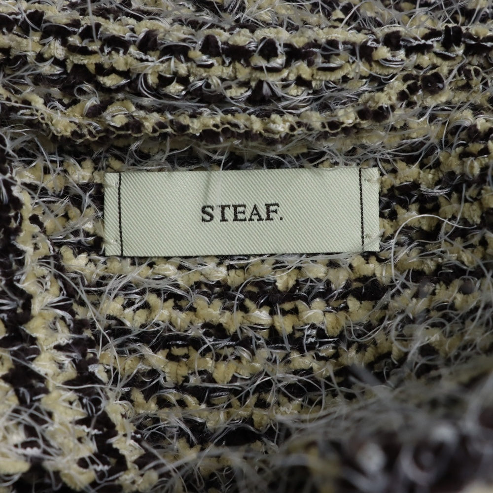 NO BRAND(ノーブランド) STEAF. 24AW PELT KNIT SHIRTS ペルトニットジップアップシャツ マルチカラー S24AW-K03