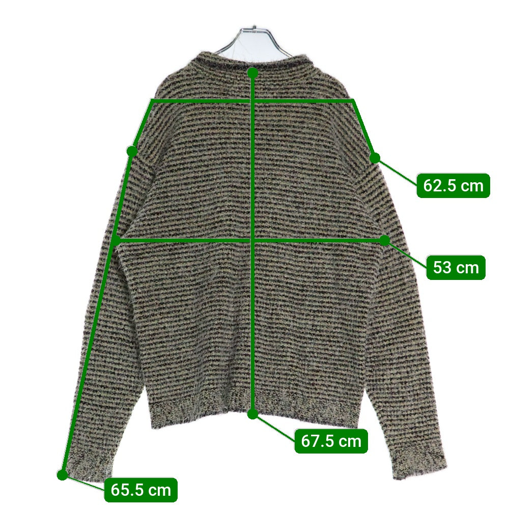 NO BRAND(ノーブランド) STEAF. 24AW PELT KNIT SHIRTS ペルトニットジップアップシャツ マルチカラー S24AW-K03