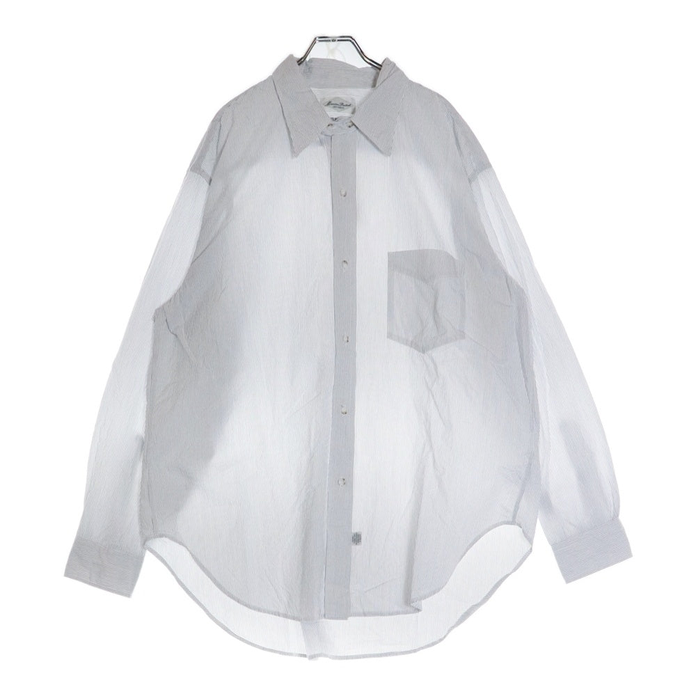Marvine Pontiak shirt makers(マーヴィンポンティアックシャツメイカーズ) ピンストライプ長袖シャツブラウス ホワイト 2003S