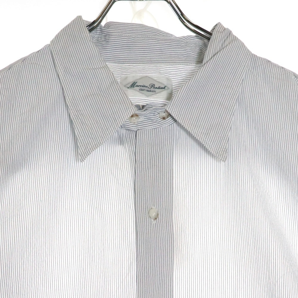 Marvine Pontiak shirt makers(マーヴィンポンティアックシャツメイカーズ) ピンストライプ長袖シャツブラウス ホワイト 2003S