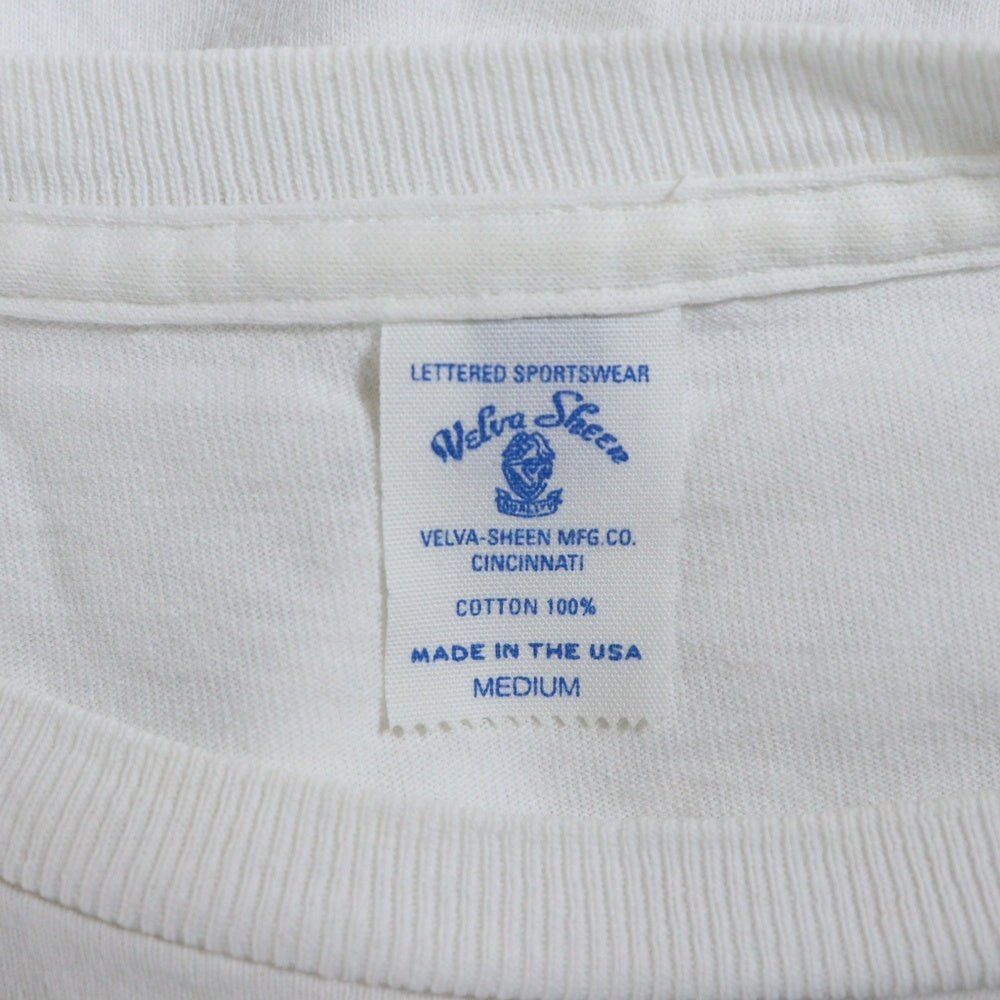 NO BRAND(ノーブランド) Velva Sheen 胸ポケットクルーネック半袖Tシャツカットソー ホワイト