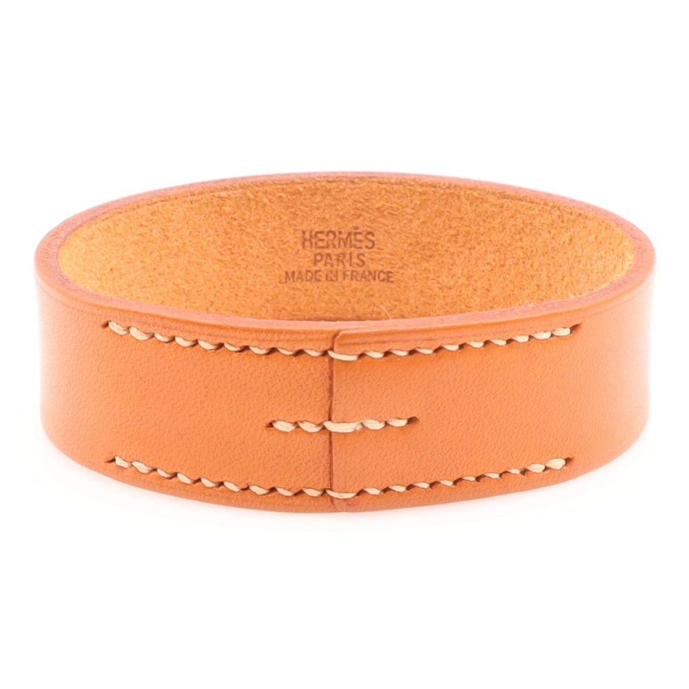 HERMES(エルメス) プールトゥール レザーバングル □M刻印 ブラウン