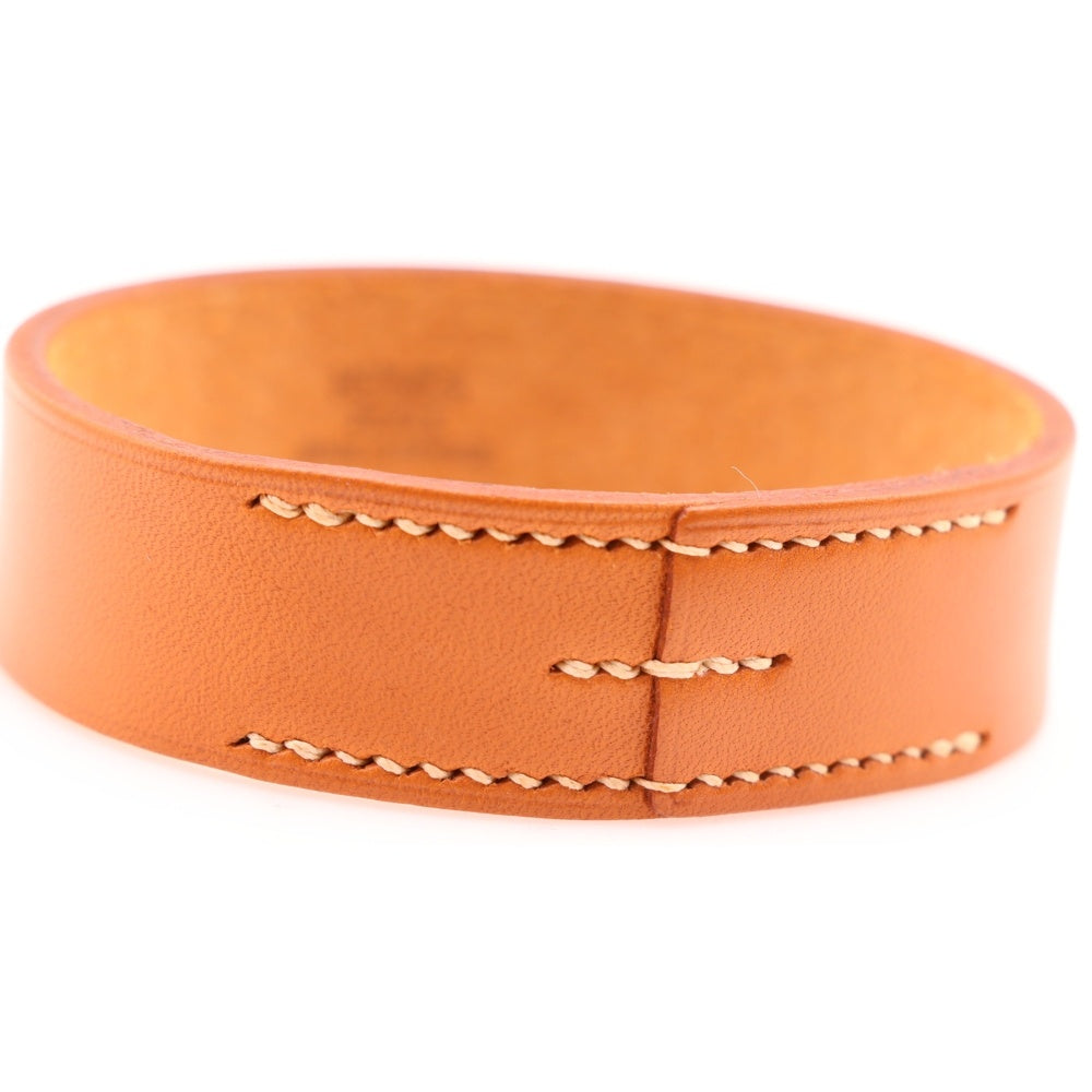 HERMES(エルメス) プールトゥール レザーバングル □M刻印 ブラウン