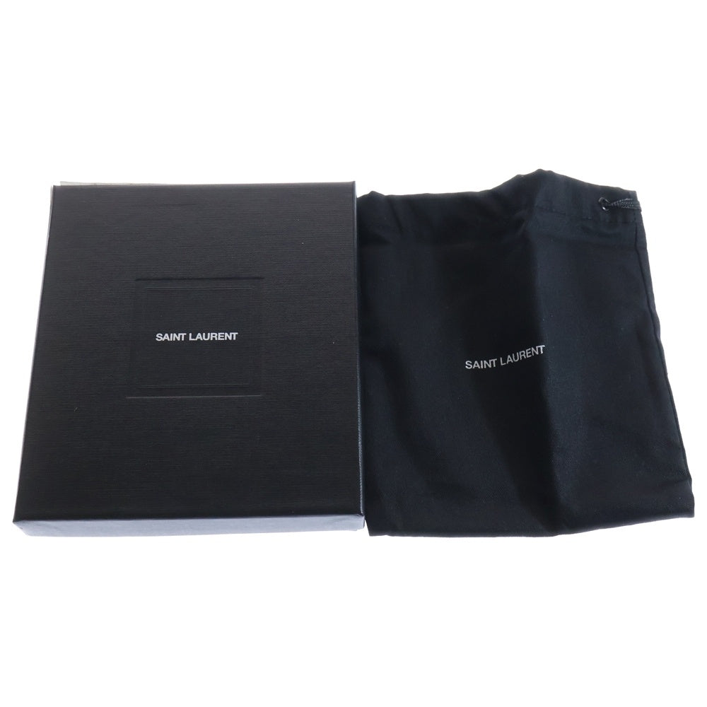 SAINT LAURENT PARIS(サンローランパリ) カサンドラロゴ マネークリップ付きコインケース カードケース ブラック 649345 02G0W