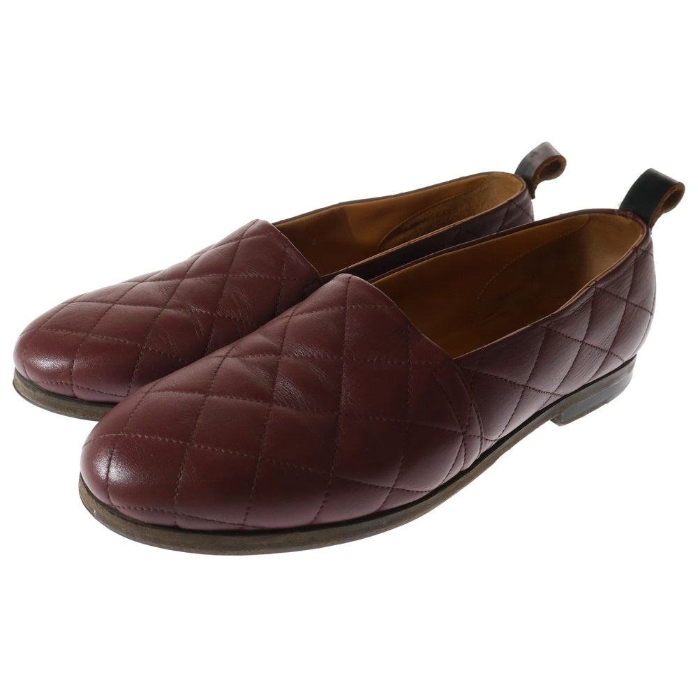 SUNSEA(サンシー) キルティングレザースリッポン ワインレッド