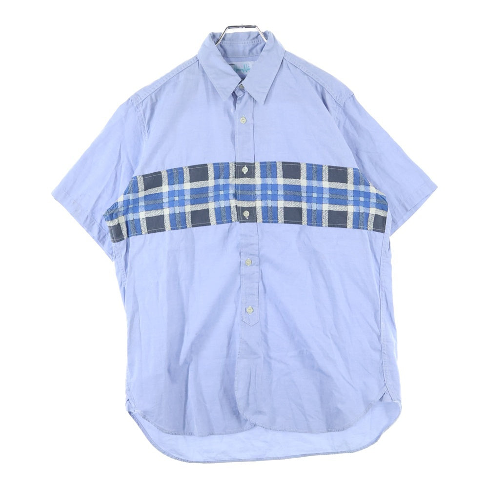 nonnative(ノンネイティブ) ×HOMBRENino フロントチェック切替半袖シャツ ブルー