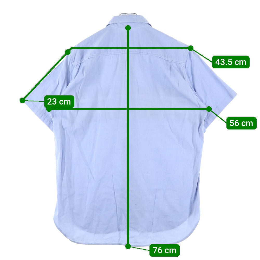 nonnative(ノンネイティブ) ×HOMBRENino フロントチェック切替半袖シャツ ブルー