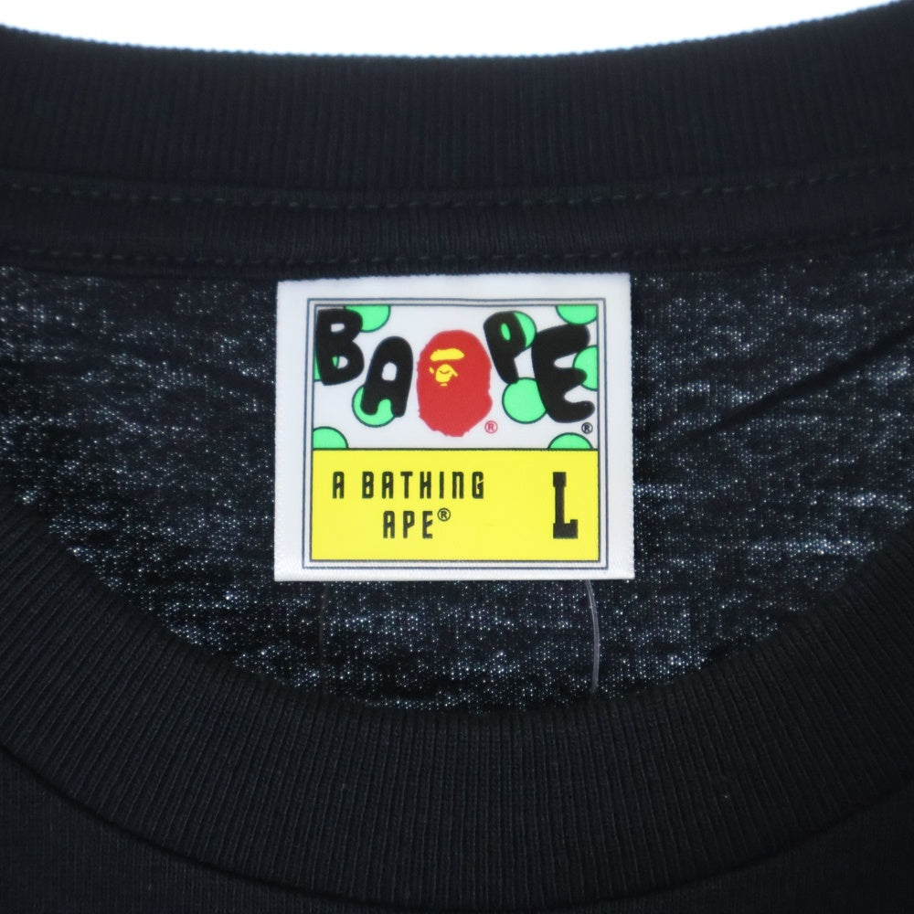 A BATHING APE(アベイシングエイプ) COLLEGE TEE クルーネック半袖Tシャツカットソー ブラック 001TEL801001M