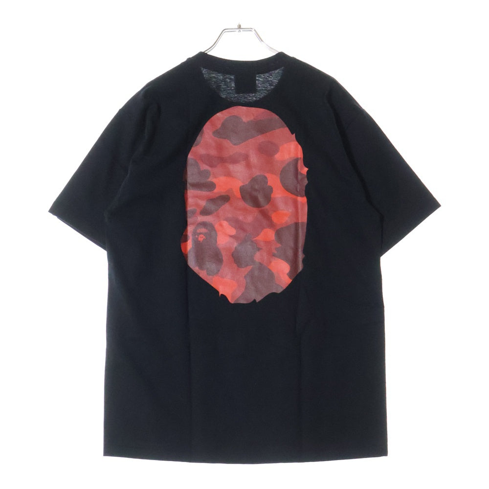 A BATHING APE(アベイシングエイプ) COLOR CAMO BY BATHING APE TEE クルーネック半袖Tシャツカットソー ブラック/レッド 001TEL801017M