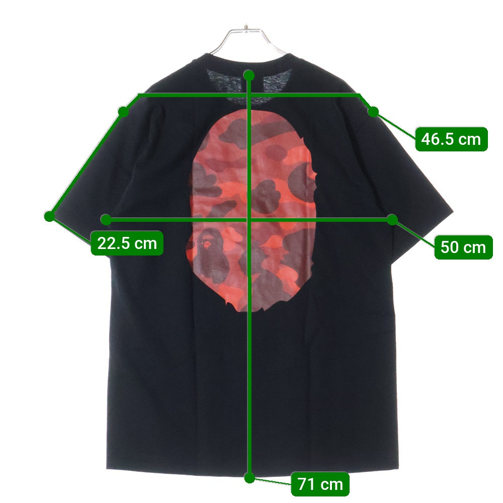 A BATHING APE(アベイシングエイプ) COLOR CAMO BY BATHING APE TEE クルーネック半袖Tシャツカットソー ブラック/レッド 001TEL801017M