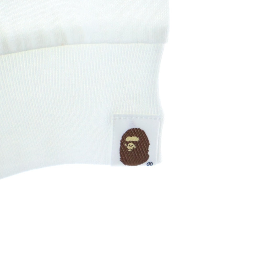 A BATHING APE(アベイシングエイプ) COLLEGE LS TEE クルーネック長袖Tシャツカットソー ホワイト 001LTL802001L