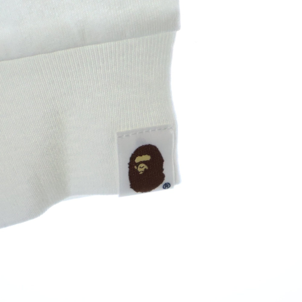 A BATHING APE(アベイシングエイプ) COLLEGE LS TEE クルーネック長袖Tシャツカットソー ホワイト 001LTL802001L