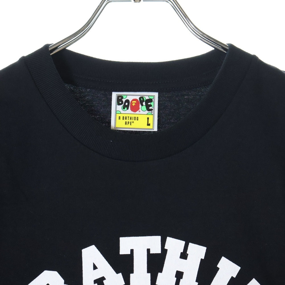 A BATHING APE(アベイシングエイプ) COLLEGE TEE クルーネック半袖Tシャツカットソー ブラック 001TEL801001M