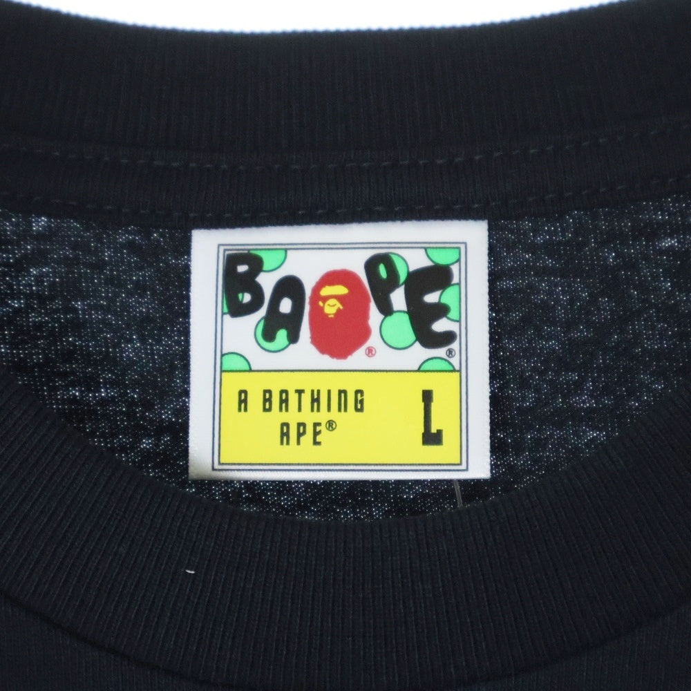 A BATHING APE(アベイシングエイプ) COLLEGE TEE クルーネック半袖Tシャツカットソー ブラック 001TEL801001M