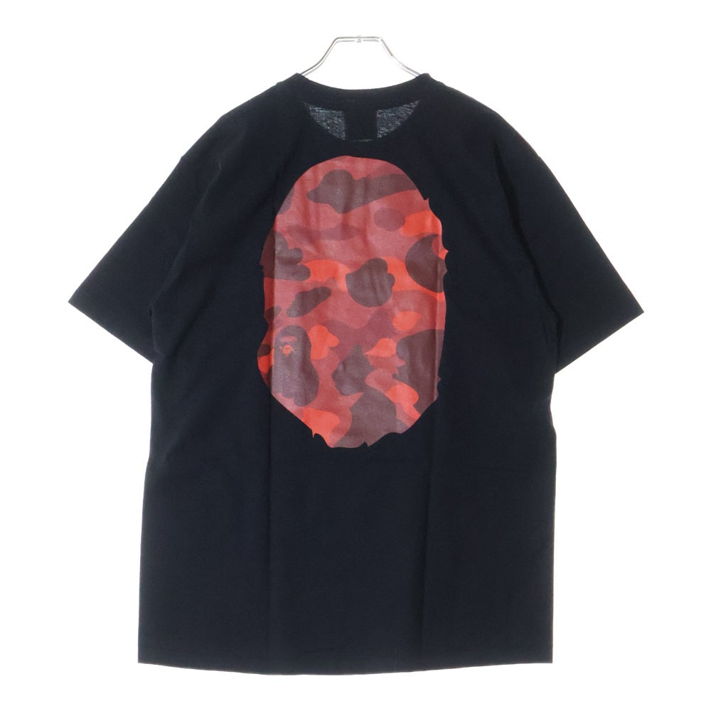 A BATHING APE(アベイシングエイプ) COLOR CAMO BY BATHING APE TEE クルーネック半袖Tシャツカットソー ブラック/レッド 001TEL801017M