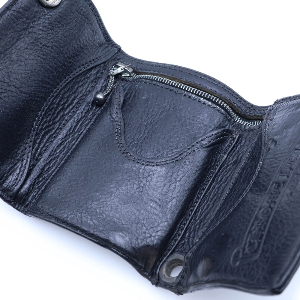 CHROME HEARTS(クロムハーツ) 3FOLD 3フォールド クロスボールボタン レザーウォレット 財布 ブラック BCA364