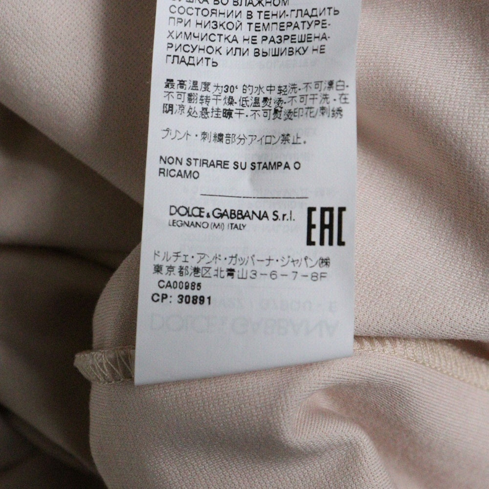 DOLCE & GABBANA(ドルチェアンドガッバーナ) COSMIC LOVE プロントプリント クルーネック半袖Tシャツカットソー ピンク G8NV2Z