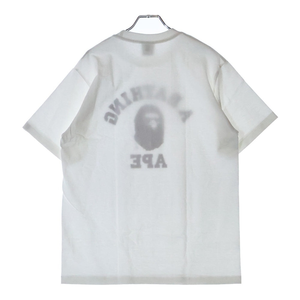 A BATHING APE(アベイシングエイプ) COLOR CAMO COLLEGE TEE カラーカモ クルーネック半袖Tシャツカットソー ホワイト/ネイビー 001TEL801016M